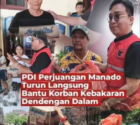 Wujud Nyata Kepedulian & Gotong Royong, Banteng Manado Turun Langsung Bantu Korban Kebakaran