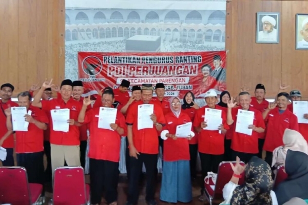 PDI Perjuangan Kab. Tuban Lantik Pengurus Ranting Se-Kecamatan Senori dan Parengan