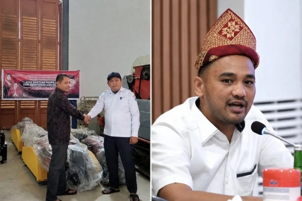 Jamaluddin Idham Salurkan Bantuan Pompa Air Kepada Lima Kelompok Tani di Aceh Selatan