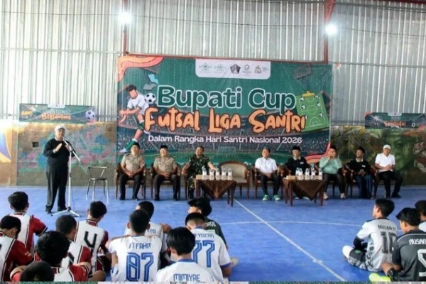 Liga Santri Bupati Cup 2026, Rijanto Dorong Persatuan 32 Tim Futsal Pesantren Peserta