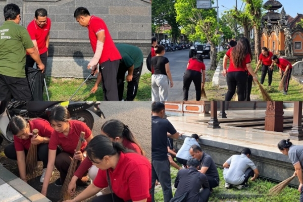 Serentak! Bupati Jembrana Pimpin ASN dan Polres Gotong Royong Bersihkan Fasilitas Publik