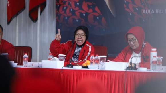 Risma Koordinasikan Baguna PDI Perjuangan se-Jatim