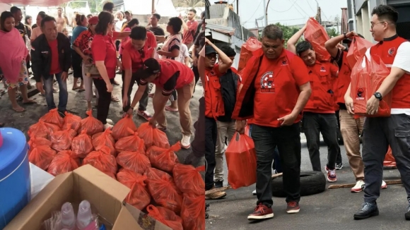 PDI Perjuangan dan Baguna Manado Salurkan Puluhan Paket Sembako untuk Korban Kebakaran