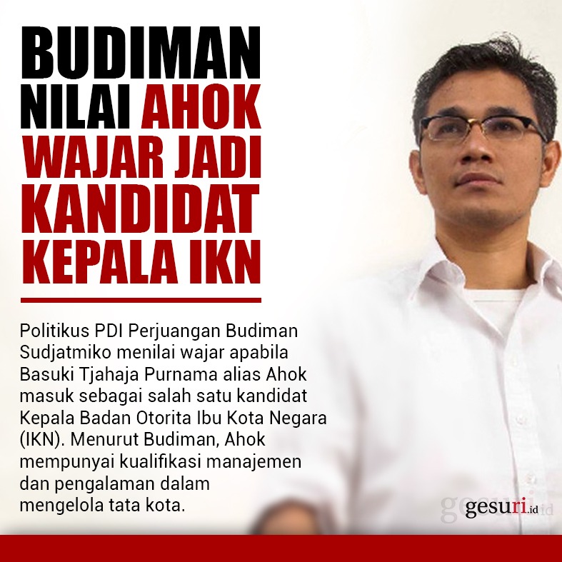 Budiman Nilai Ahok Wajar Jadi Kandidat Kepala IKN