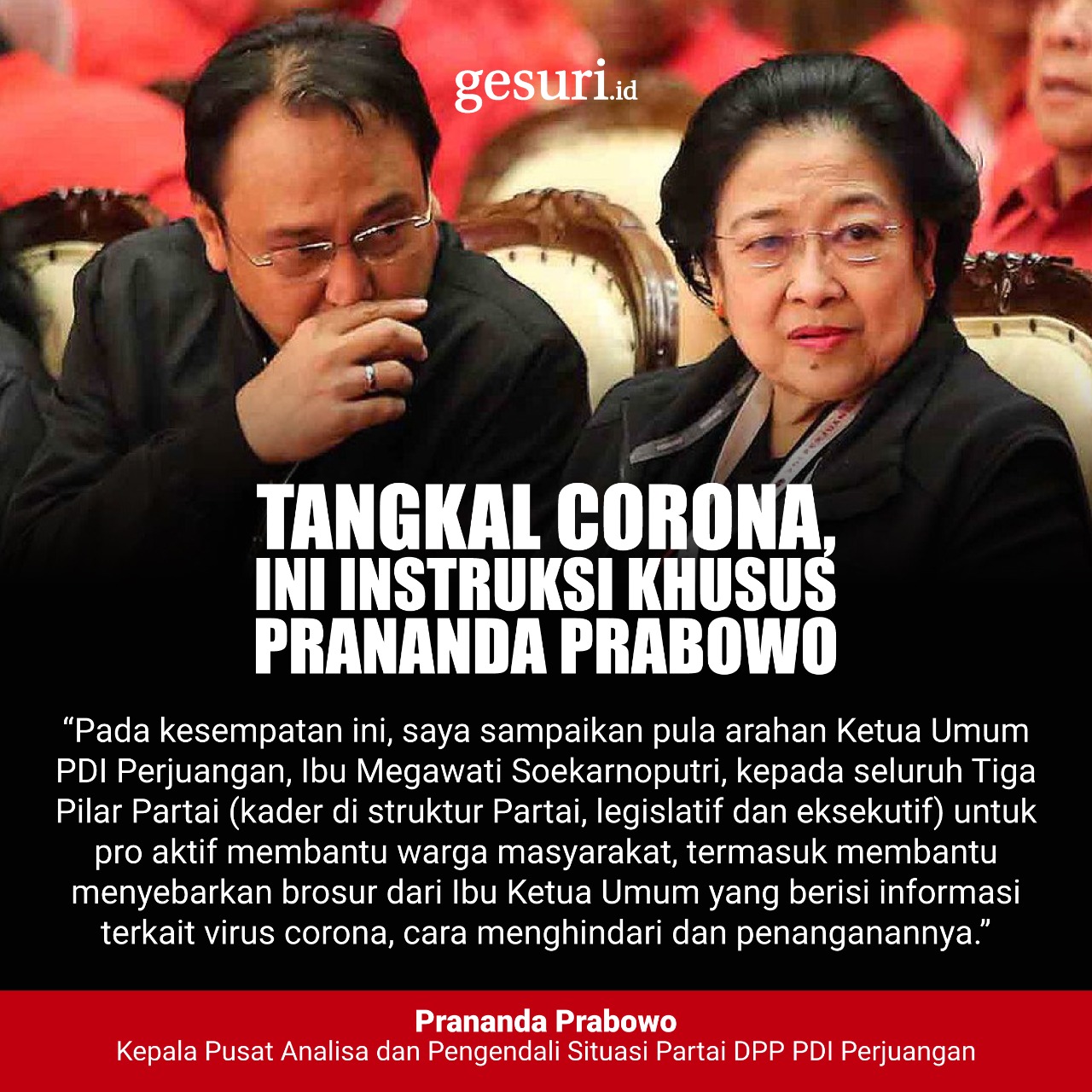 Tangkal Corona, Ini Instruksi Khusus Prananda Prabowo
