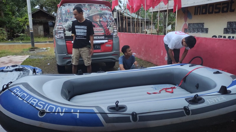 BAGUNA Turunkan Perahu Evakuasi ke HST & Distribusi Logistik