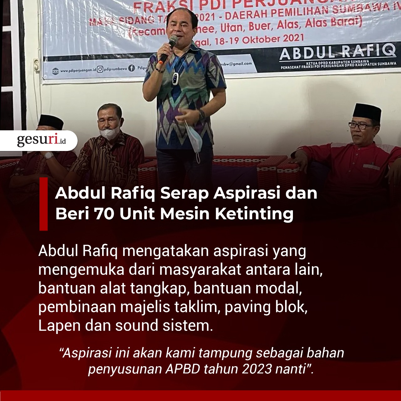 Abdul Rafiq Serap Aspirasi dan Beri Mesin Ketinting (2/2)