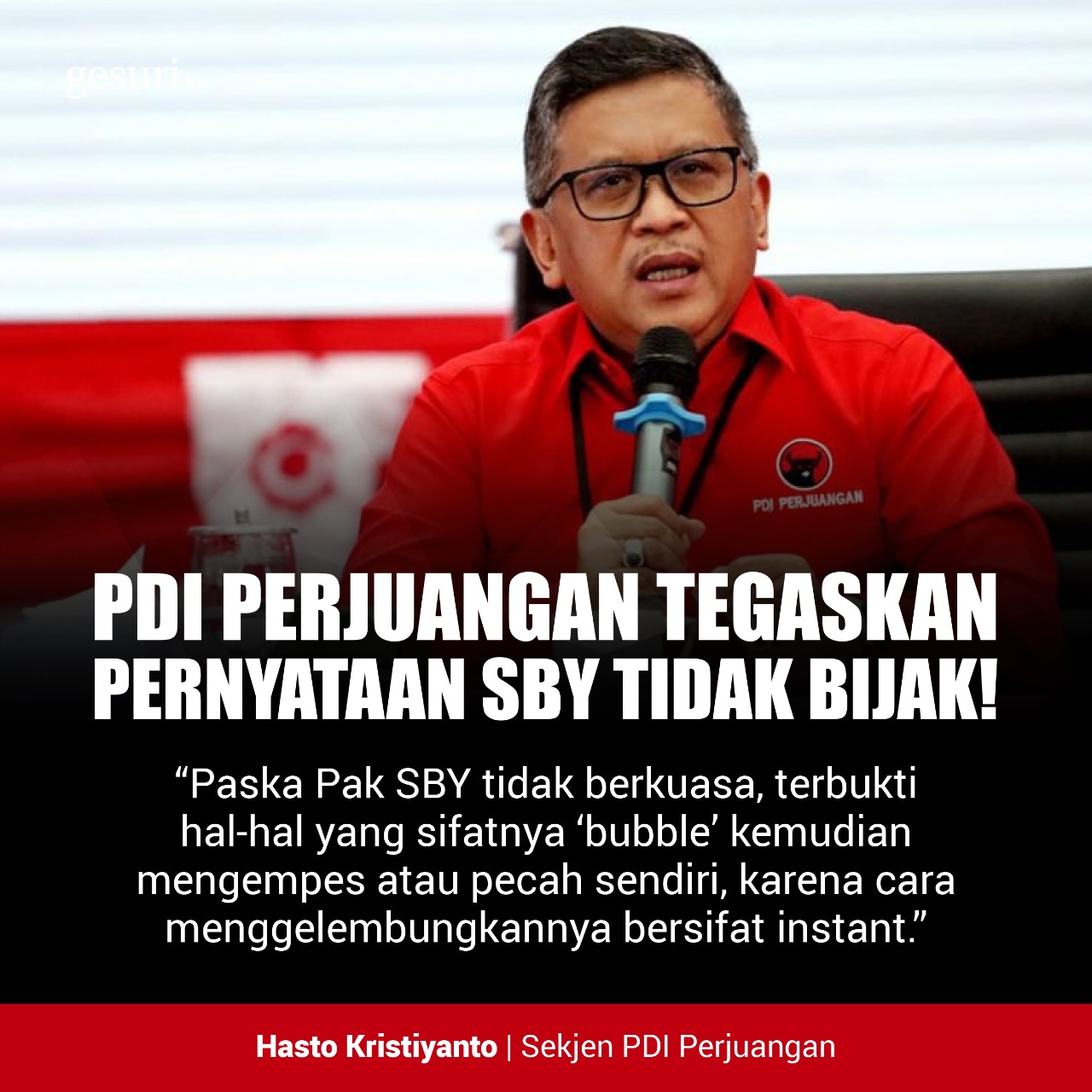 PDI Perjuangan Tegaskan Pernyataan SBY Tidak Bijak! (11/16)