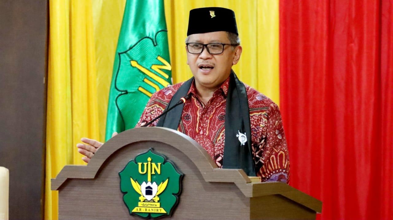 Hasto Beri Kuliah Umum di UIN Ar Raniry Banda Aceh