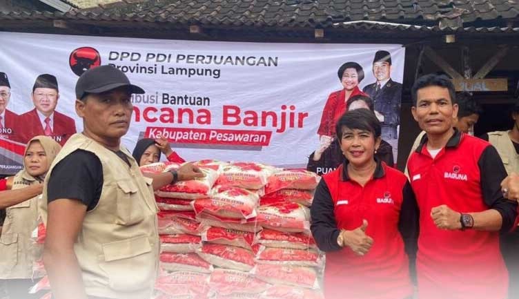 Baguna Lampung Beri Bantuan ke Korban Banjir di Pesawaran