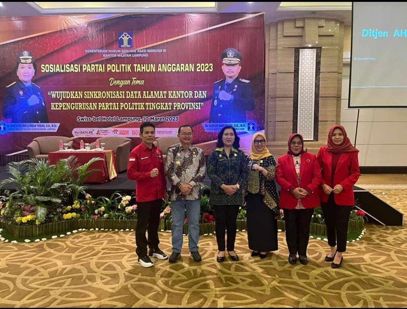 DPD PDI Perjuangan Lampung Hadiri Sosialisasi Parpol 2023